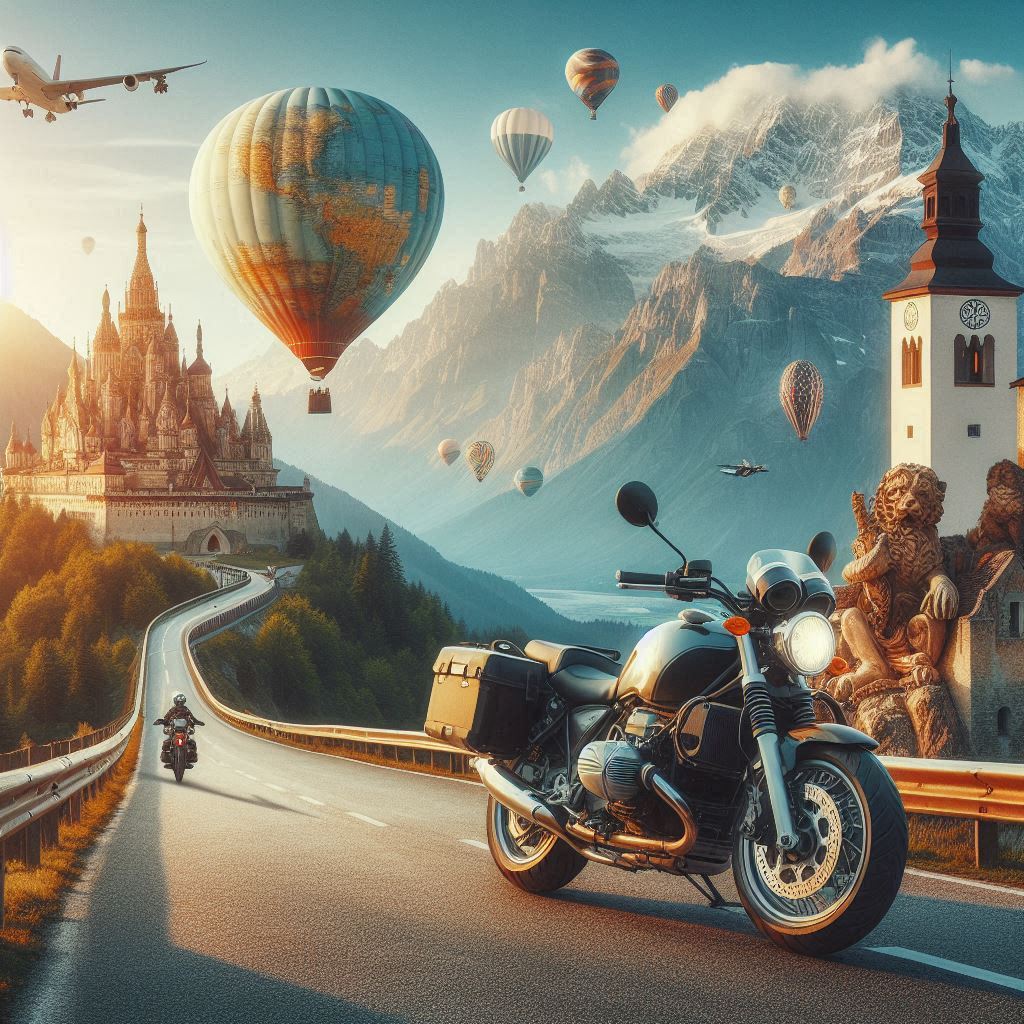 Путешествия на мотоцикле иллюстрация
